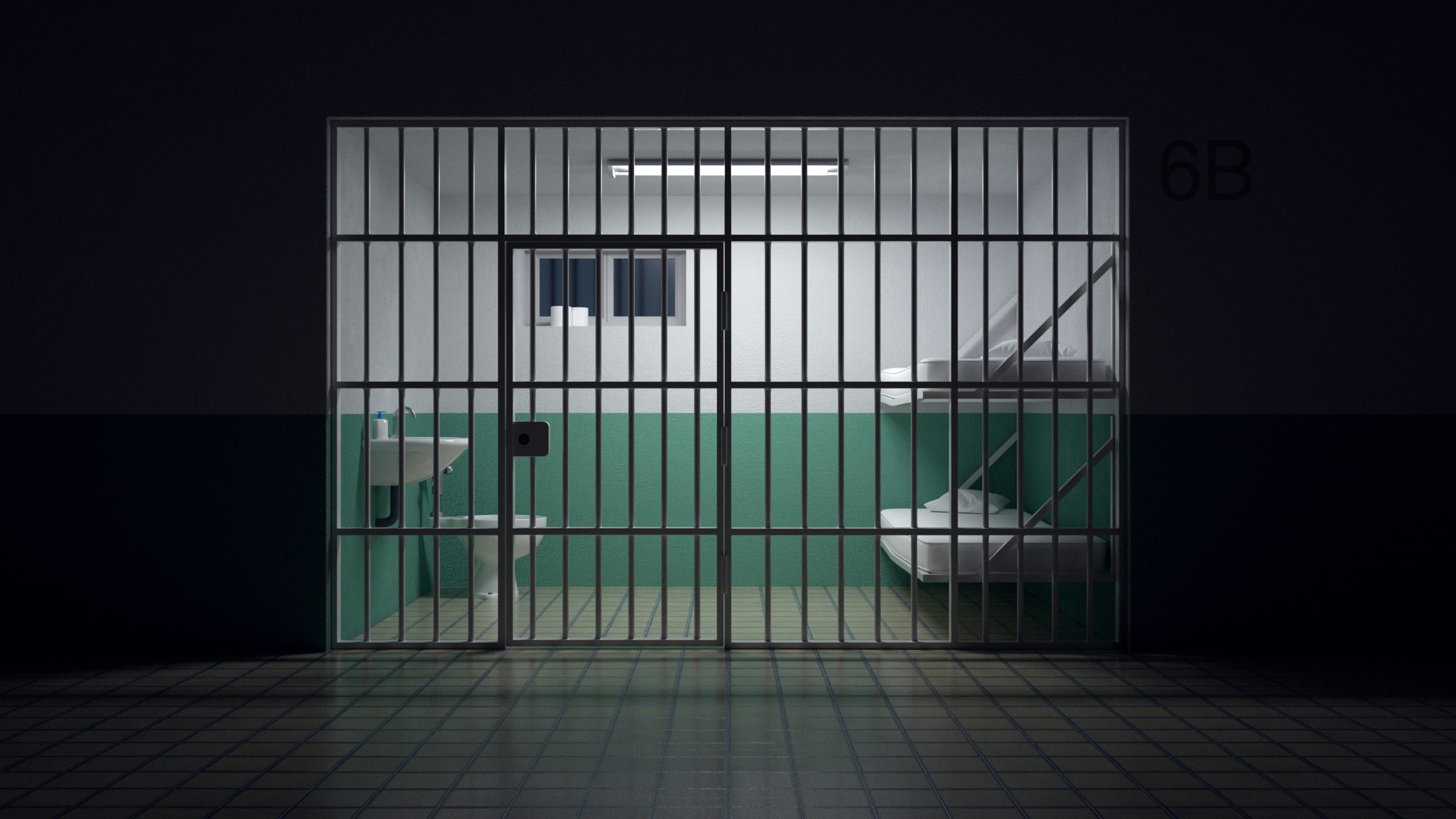 Dark jail prepared to house convicts.