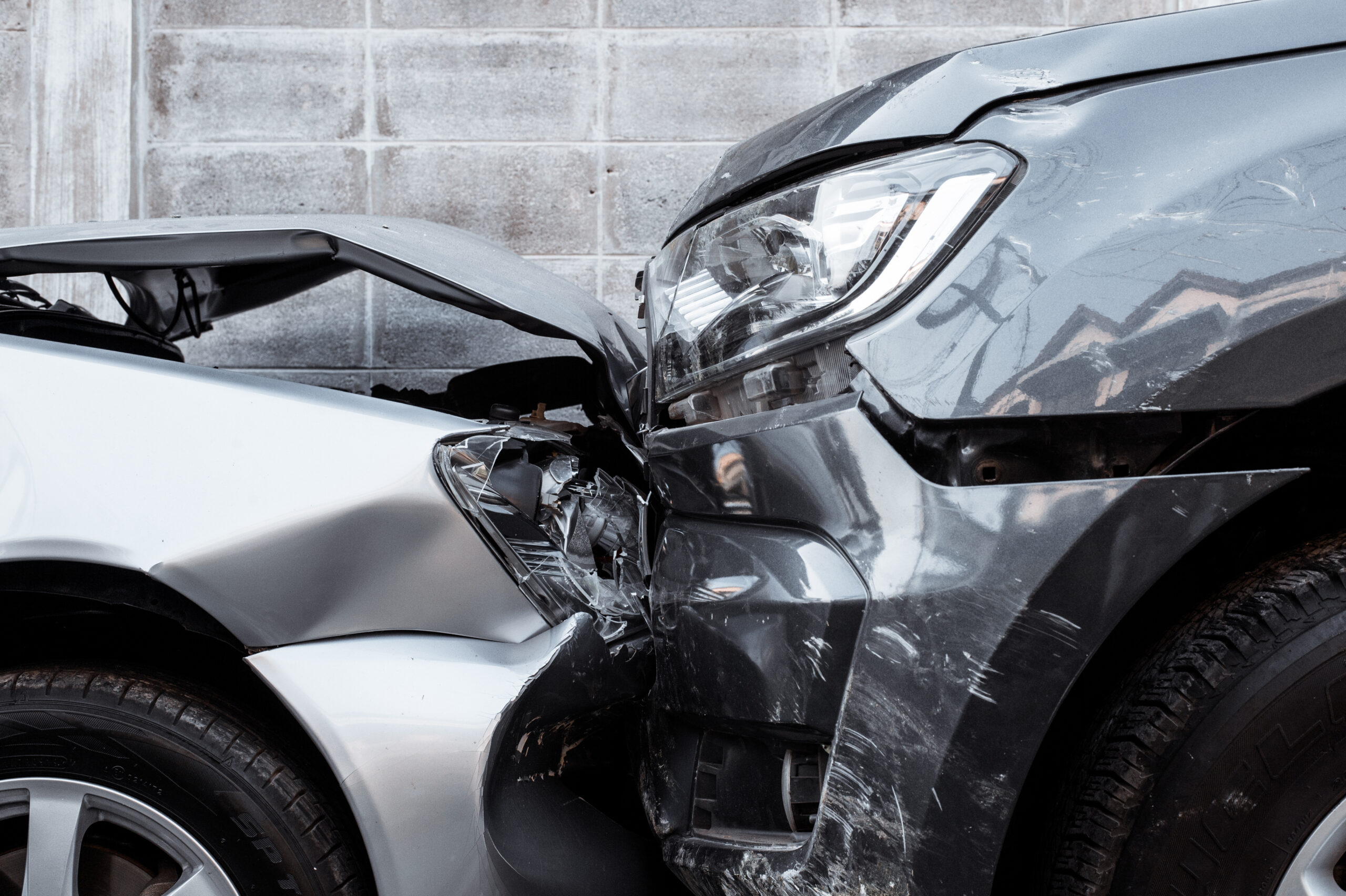 Car crash accident on street