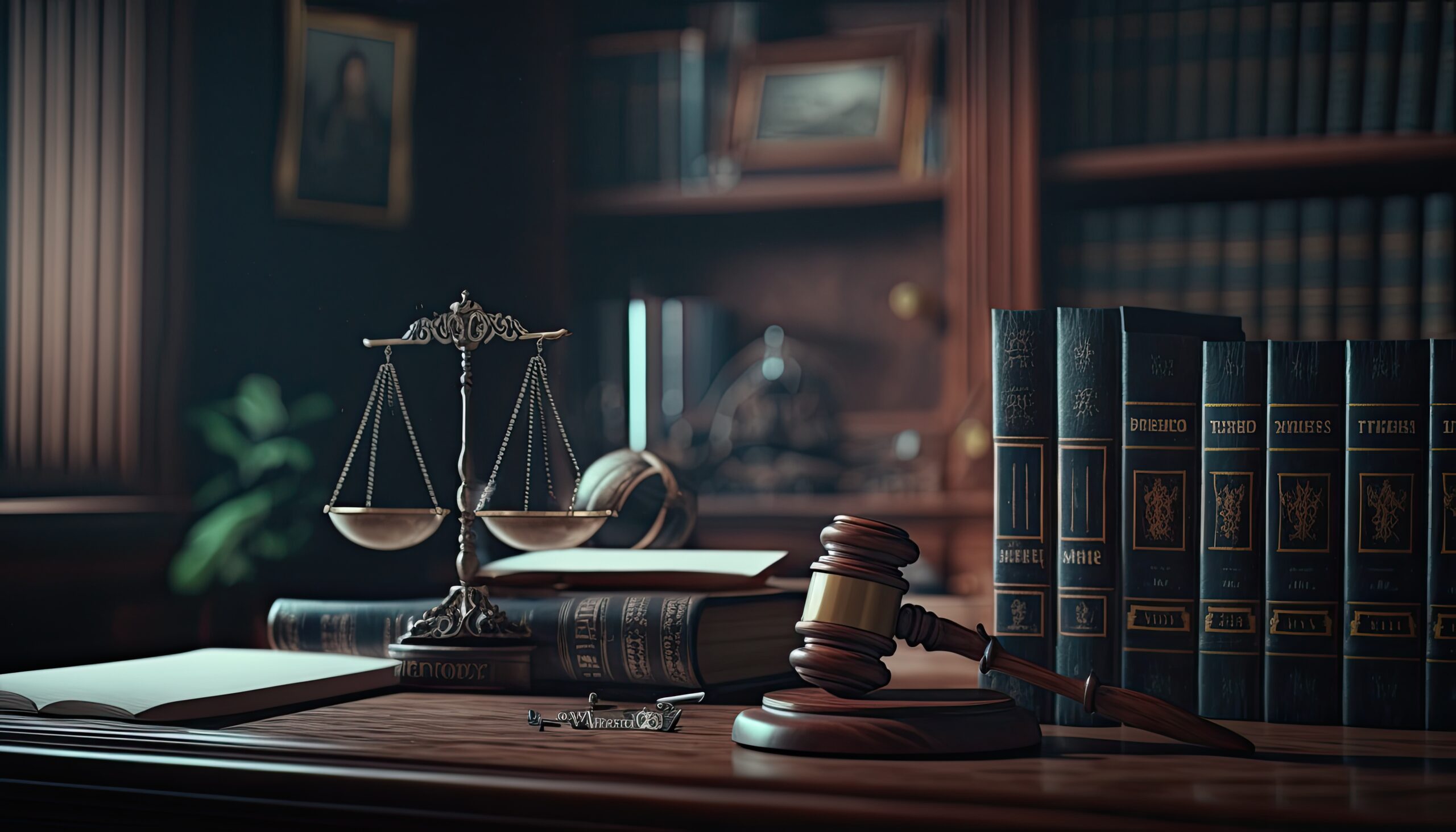 Judge gavel and books. Law firm courtroom, Office space for lega